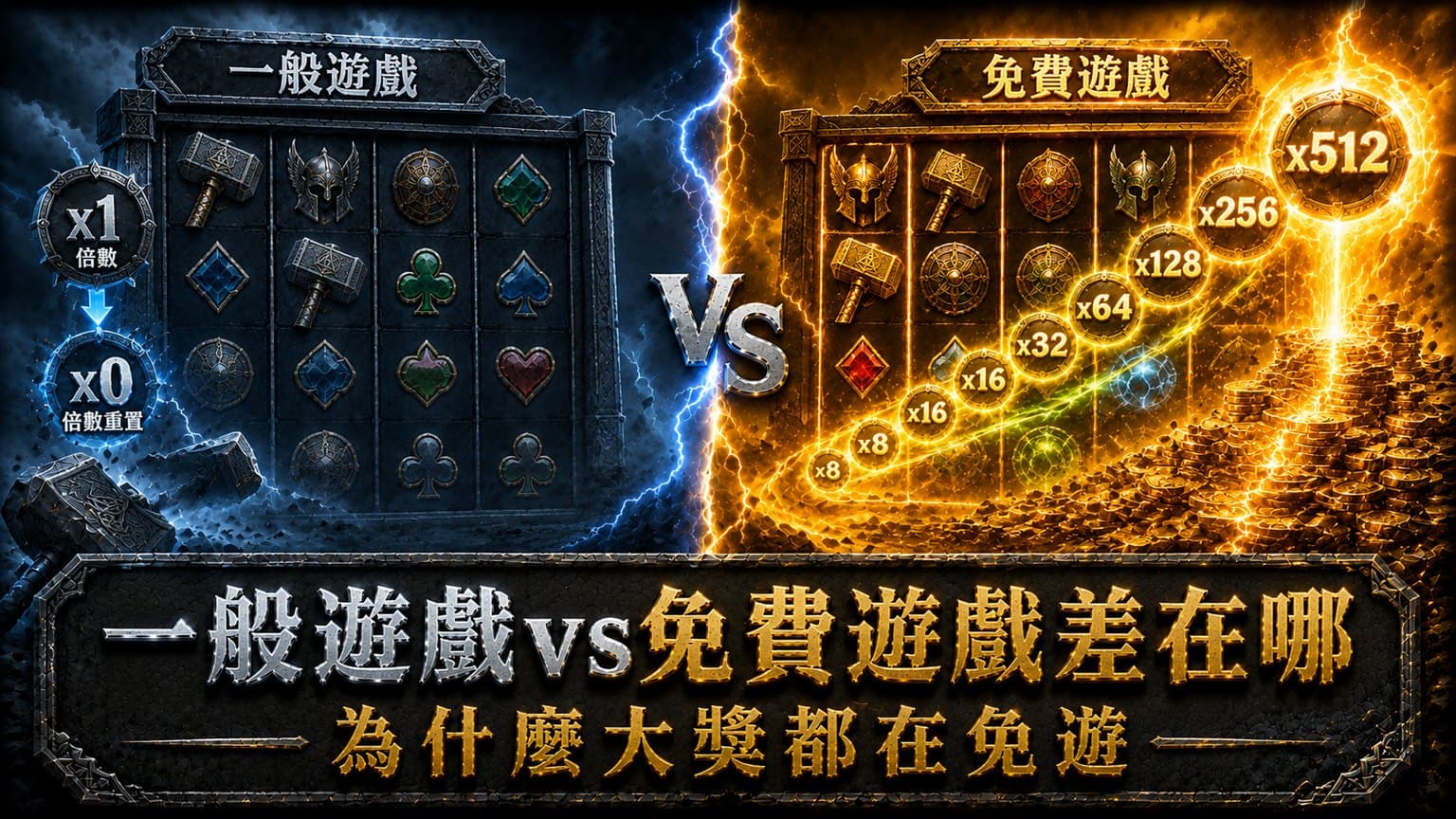雷神之錘一般遊戲 vs 免費遊戲差在哪?為什麼大獎都在免遊